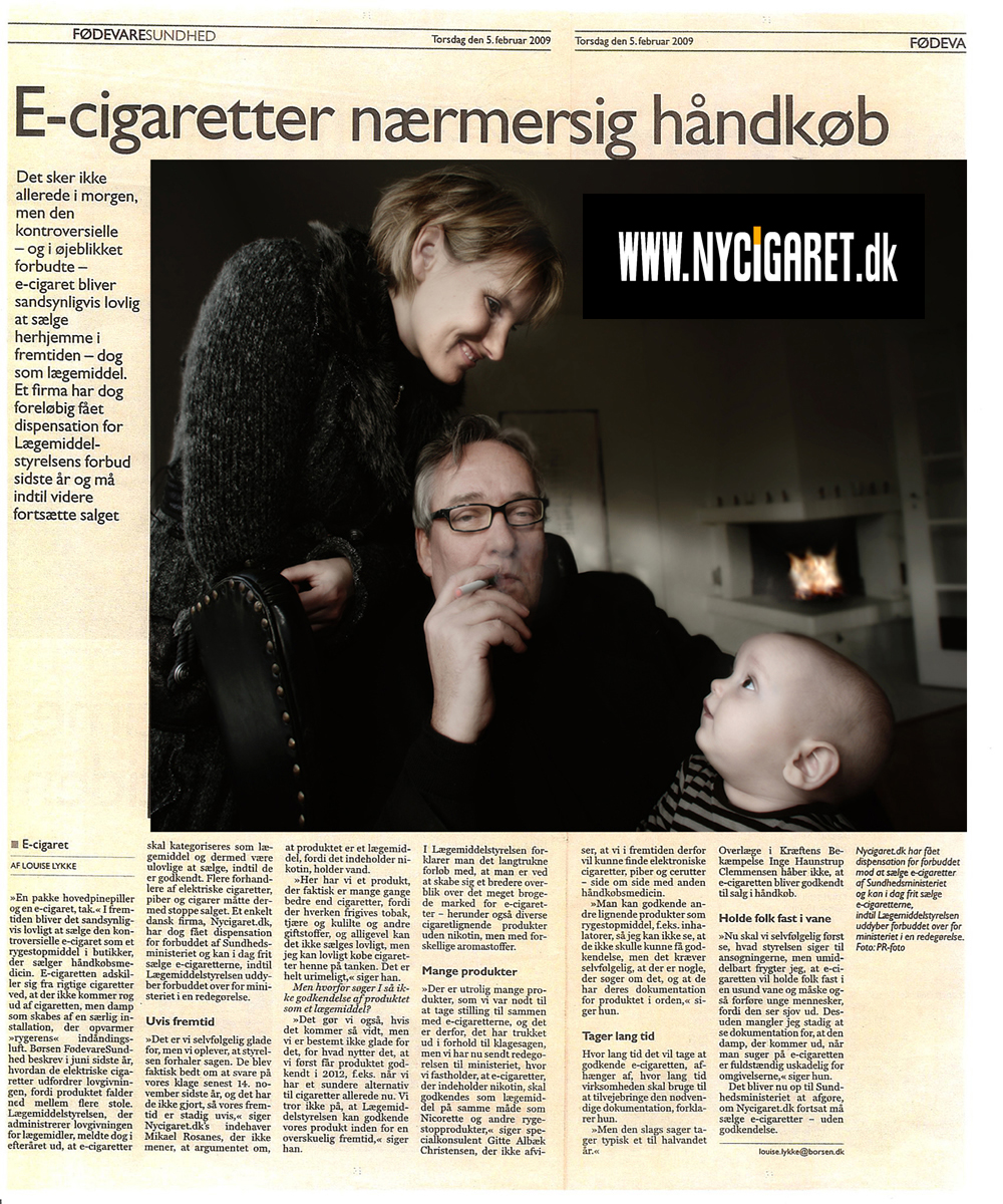 E-cigaretter nærmer sig håndkøb, NyCigaret.dk