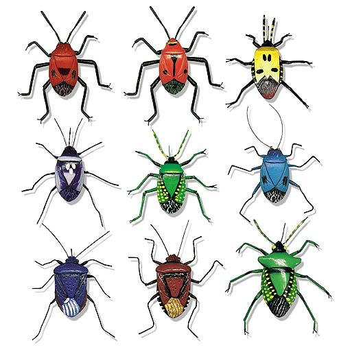 Insekter til brug som gimmicks, f.eks støbt ind i plast postkort